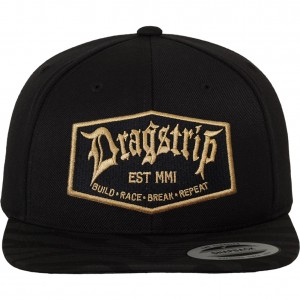 Dragstrip Kustom Black Build Race Break Repeat Snap Back Gold